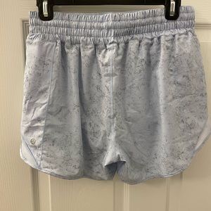 Size 8 lululemon blue running shorts, high rise, lined